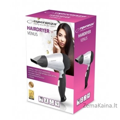 Dryer for hair Esperanza Venus EBH002S (850W; black color) 3