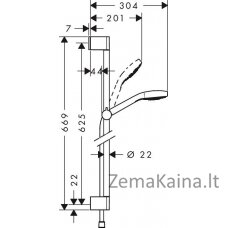 Dušo komplektas Hansgrohe Croma Select E 1 Jet 0.65 m, 26584400