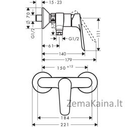 Dušo maišytuvas Hansgrohe Logis E 71602000