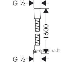 Dušo žarna 160 cm Hansgrohe Metaflex 28266000