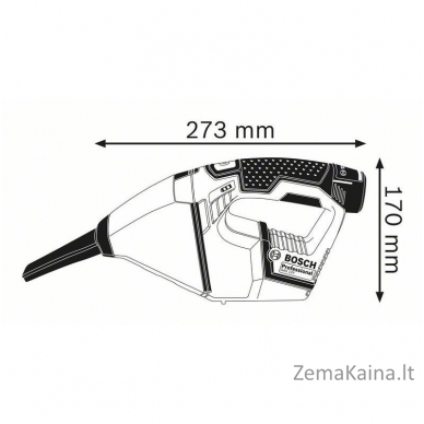 DULKIŲ SIURBLYS BOSCH GAS 12 V PROFESSIONAL, 2X2,5AH 2