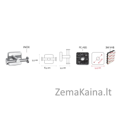 Dvigubas rankšluosčių kabliukas Kapitan QUATTRO 42 22 55, juodas matinis