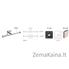 Dvigubas tualetinio popieriaus laikiklis Kapitan QUATTRO 44 22 99, satinas