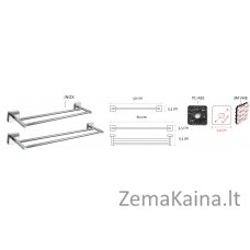 Dvigubas rankšluosčio laikiklis Kapitan QUATTRO 42 52 99, satino