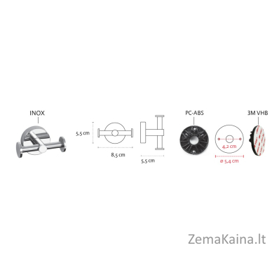 Dvigubas rankšluosčio kabliukas Kapitan UNO 12 22, chromo 1