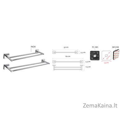 Dvigubas rankšluosčio laikiklis Kapitan QUATTRO 42 52 55, juodas matinis 1