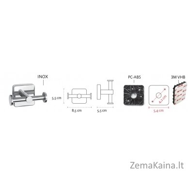 Dvigubas rankšluosčių kabliukas Kapitan QUATTRO 42 22 55, juodas matinis 1