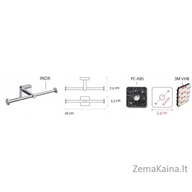 Dvigubas tualetinio popieriaus laikiklis Kapitan QUATTRO 44 22 55, juodas matinis 1