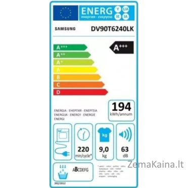 Džiovyklė Samsung DV90T6240LK/S7 1