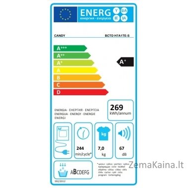 Džiovyklė Candy BCTD H7A1TE-S 5