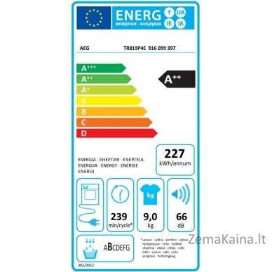 Džiovyklė AEG TR819P4E 1