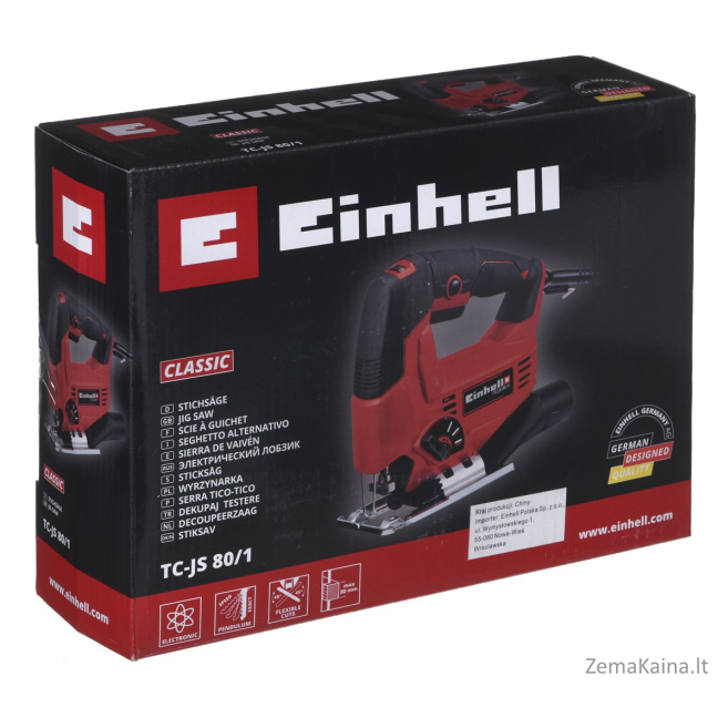 Einhell TC-JS 80/1 elektrinis siaurapjūklis 3000 spm 550 W 1,86 kg 7