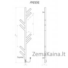 Elektrinis rankšluosčių džiovintuvas Kosser Madera 1200x255 ERL, su laikmačiu, baltas