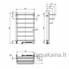 El.rankšluosčių džiovintuvas Fortis 480*800 Sensor juodas dešinė 12-253053-4880