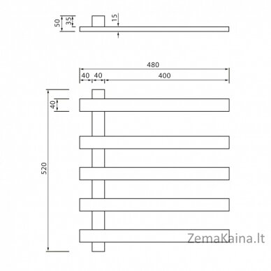 Elektrinis džiovintuvas Sapho ELCOR EB530, 480x520x50mm, juodas matinis 1