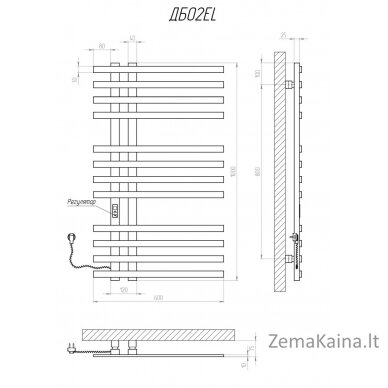 Elektrinis rankšluosčių džiovintuvas Kosser Brash 1000x600/12 EL, su laikmačiu, baltas (laidas kairėje) 2