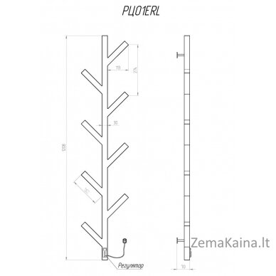 Elektrinis rankšluosčių džiovintuvas Kosser Cedro 1200x255 ERL, su laikmačiu, juodas 1