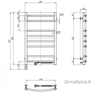 Elektrinis rankšluosčių džiovintuvas Navin Camellia 480800 Sensor, 10-507033-4880 (laidas dešineje) 3