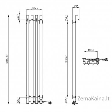 Elektrinis rankšluosčių džiovintuvas Navin Levante 210x1200, Sensor, 12-257153-2112, (laidas kairėje 6