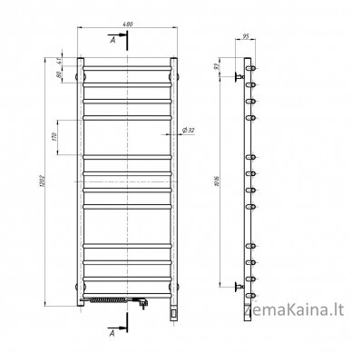 El.rankšluosčių džiovintuvas Navin Kamelia 480*1200 Sensor su laikmačiu kairė 12-007133-4812 2