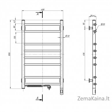 El.rankšluosčių džiovintuvas Navin Kamelia 480*800 Sensor su laikmačiu kairė 12-007133-4880 2