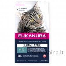 EUKANUBA Grain Free Adult Salmon - sausas kačių maistas - 2kg