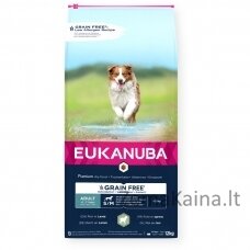 EUKANUBA Grain Free Adult Small&Medium Lamb - sausas maistas šunims - 12kg