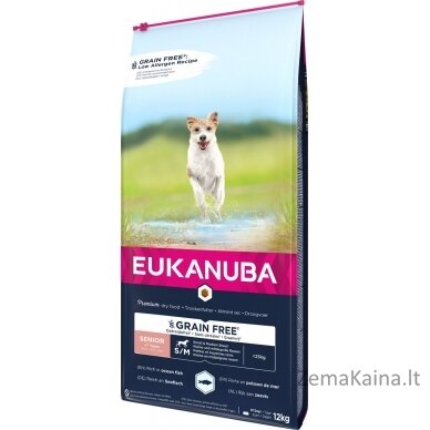 EUKANUBA Grain Free Senior small/medium breed, Ocean fish - sausas maistas šunims - 12 kg 1