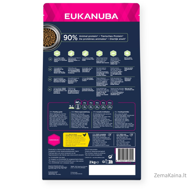 EUKANUBA Hairball Control Chicken - sausas kačių maistas - 2kg 1