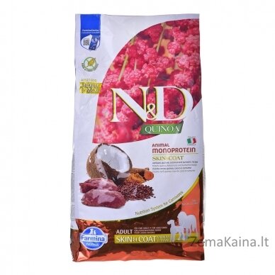 FARMINA N&D Quinoa Dog Skin&Coat Venison&Coconut Adult Medium&Maxi - sausas ėdalas šunims - 7 kg 1