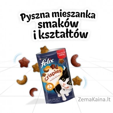 FELIX Crispies Beef, Chicken - sausas kačių ėdalas - 45 g 1