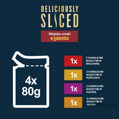 FELIX Deliciously Sliced - drėgno kačių ėdalo - 4x 80 g 3