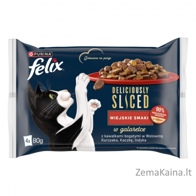 FELIX Deliciously Sliced - drėgno kačių ėdalo - 4x 80 g