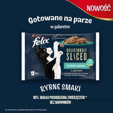 FELIX Deliciously Sliced Fish - drėgno kačių ėdalo - 4x 80 g 2