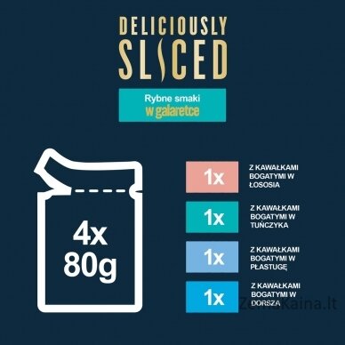 FELIX Deliciously Sliced Fish - drėgno kačių ėdalo - 4x 80 g 4