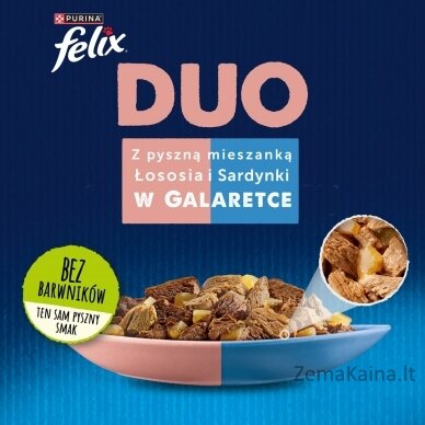 Felix Fantastic Duo su lašiša ir sardine drebučiuose - drėgnas kačių maistas - 85g 8