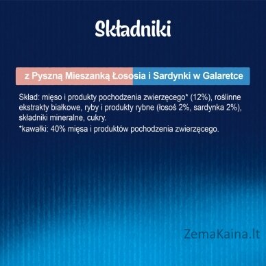 Felix Fantastic Duo su lašiša ir sardine drebučiuose - drėgnas kačių maistas - 85g 9