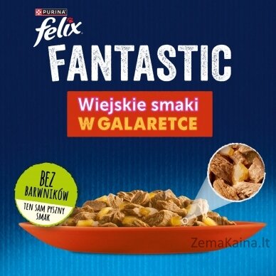 Felix Fantastic kaimiškų skonių želė, jautiena ir vištiena 340g (4x 85g) 5