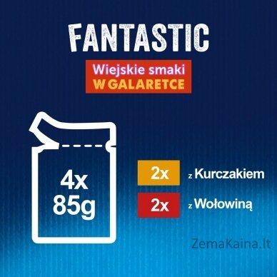 Felix Fantastic kaimiškų skonių želė, jautiena ir vištiena 340g (4x 85g) 8