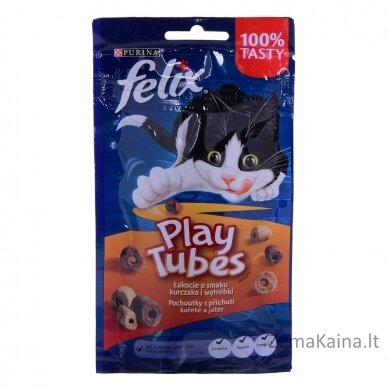 FELIX Play Tubes Chicken, Liver  - sausas kačių ėdalas - 50 g