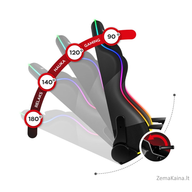 Fotel gamingowy Huzaro Force 6.2 Black RGB 4
