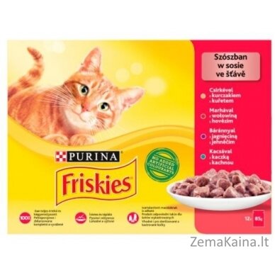 Friskies Mix mėsa - Šlapias kačių maistas - 12 x 85 g 1