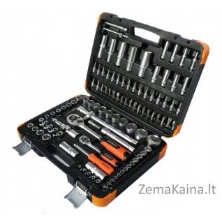 Galvučių ir raktų komplektas 108 dalių, 1/4" + 1/2"