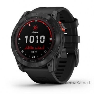 Garmin Fenix 7X Solar Black, Silicone, Wi-Fi, GPS išmanusis laikrodis 010-02541-01