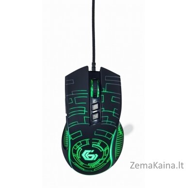 Gembird MUSG-RGB-01 USB LED žaidimų laidinė pelė, 3600 DPI, juoda 2