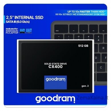 Goodram CX400 gen.2 2.5" 512 GB „Serial ATA III“ 3D TLC NAND 3