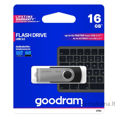 Goodram UTS3 USB atmintukas 16 GB USB A tipo 3.2 Gen 1 (3.1 Gen 1) Juoda 3