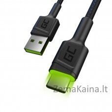 Green Cell KABGC13 USB kabelis USB 2.0 2 m USB A USB C Juoda