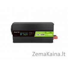 Green Cell PowerInverter LCD 12V 500W/10000W car inverter with display - pure sine wave