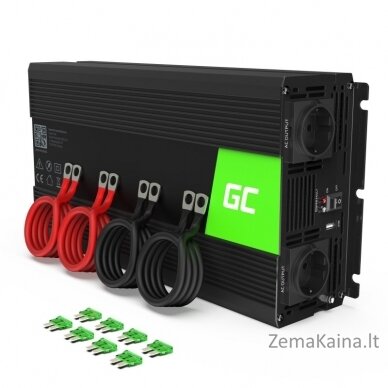 Green Cell INV15 maitinimo adapteris / inverteris Automatinis 3000 W Juoda 3